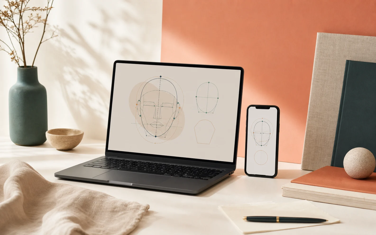 Private face shape analysis preview on a device