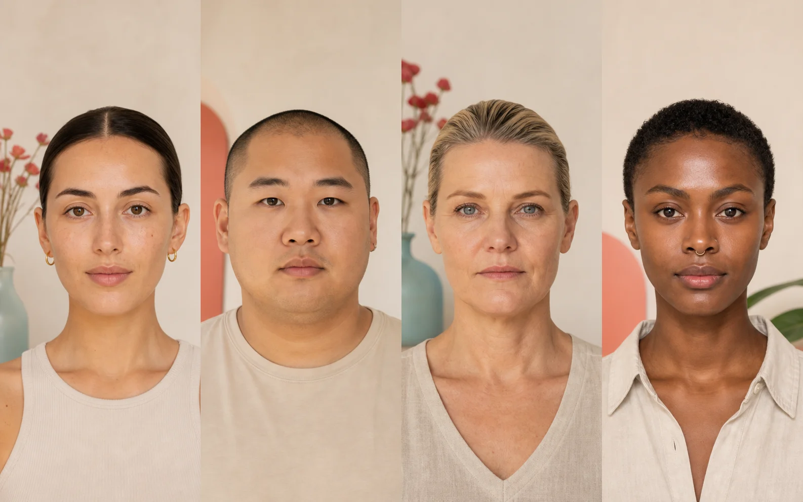 Reference portraits for different face shapes